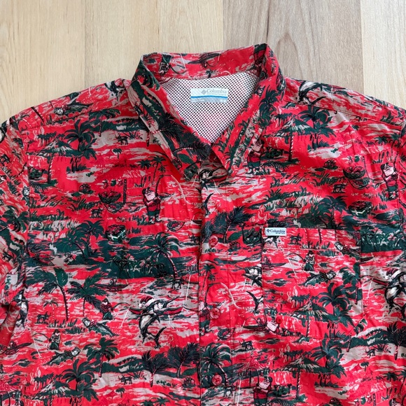 Columbia PFG Fishing Shirt Santa Vented Fishing Shirt Medium - Picture 3 of 11
